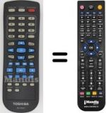 Replacement remote control Toshiba SD-189 EKE