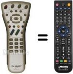 Replacement remote control Sharp LC 22 SV2E