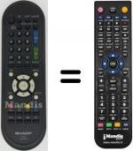 Replacement remote control Sharp LC 32 DH500S