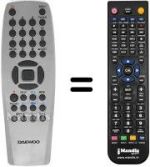 Replacement remote control Daewoo WJF016