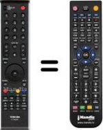 Replacement remote control Toshiba 32XV566DG