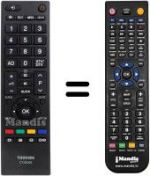 Replacement remote control Toshiba 32AV703