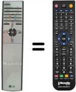 Replacement remote control LG RE44SZ21RD