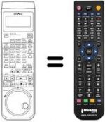 Replacement remote control Aiwa HV-F150