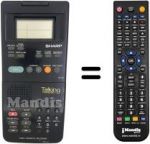 Replacement remote control Sharp VC-TS313RM