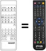 Replacement remote control Sharp RRMCG0739BMSA
