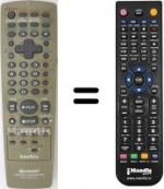 Replacement remote control Sharp DV-NS65