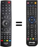 Replacement remote control Toshiba 32AV565D