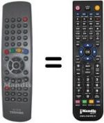 Replacement remote control Toshiba 34VH26P