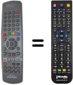 Replacement remote control Toshiba TW50127