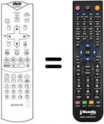 Replacement remote control Toshiba SD-3107E