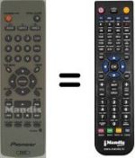 Replacement remote control Pioneer DV-U7