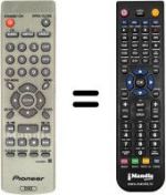 Replacement remote control Pioneer DV550