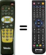Replacement remote control Televes WHV3911W