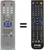 Replacement remote control HVS53543