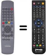 Replacement remote control Toshiba WHV15727