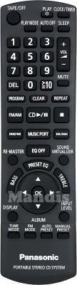 Original remote control PANASONIC Portable Stereo CD System (N2QAYA000009)