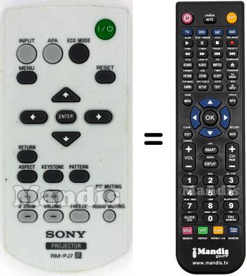 Replacement remote control Sony RM-PJ7 Replacement remote control Sony RM-PJ7