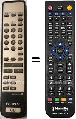 Replacement remote control Sony RM-DX3000 Replacement remote control Sony RM-DX3000