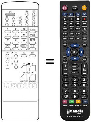 Replacement remote control DTD 2058 TFF-CC