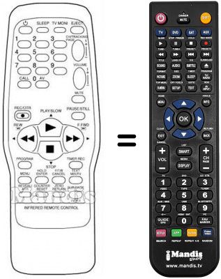 Replacement remote control United TVC 2140 SI