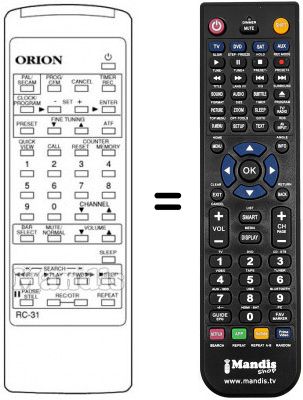Replacement remote control 076G031010