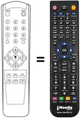 Replacement remote control 105-209A