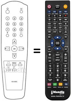 Replacement remote control 105-209C