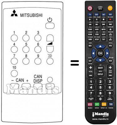 Replacement remote control Mitsubishi CT 14 M1 EM (Y) Replacement remote control Mitsubishi CT 14 M1 EM (Y)