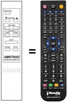 Replacement remote control WIRELESS REMOTE