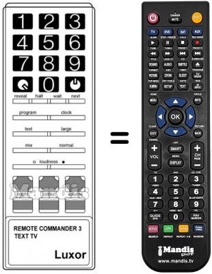 Replacement remote control RC 3 TEXT TV