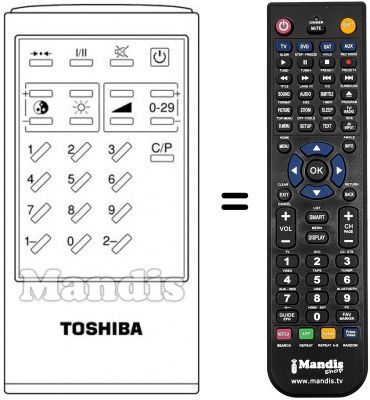 Replacement remote control Toshiba 163 F 5 W