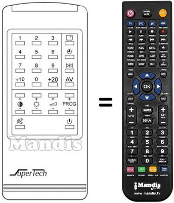 Replacement remote control Supertech CTV 2119