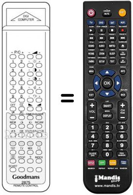 Replacement remote control 2875
