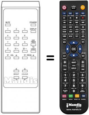 Replacement remote control White Westinghouse 3790 PS
