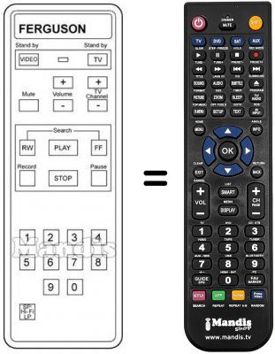 Replacement remote control 3 V 59 Replacement remote control 3 V 59