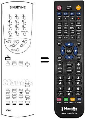 Replacement remote control Sinudyne TRIADE 3458 B