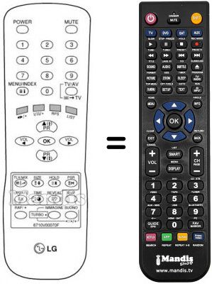 Replacement remote control LG 21 FA 7