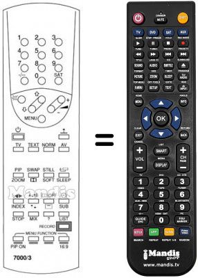 Replacement remote control 7000 / 3