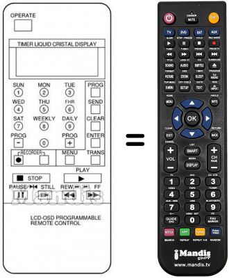 Replacement remote control Lenoir 7704 LP OSD