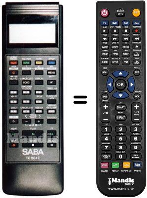 Replacement remote control Saba VR 6844 E Replacement remote control Saba VR 6844 E