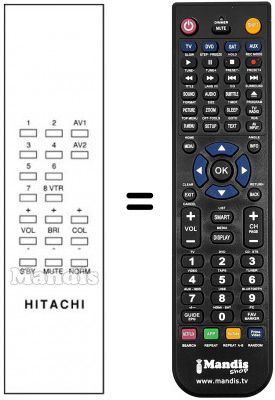 Replacement remote control Hitachi CPT 2636
