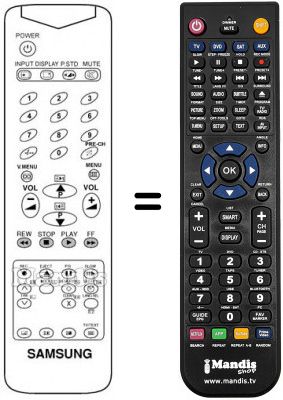 Replacement remote control Samsung TX 21B5