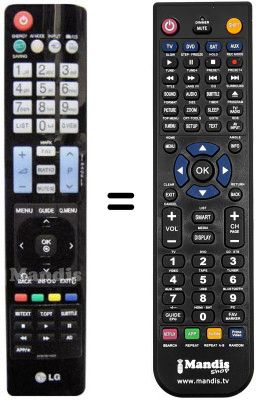 Replacement remote control LG 42 LD 575