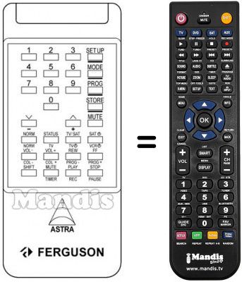 Replacement remote control ASTRA SRV 1-IRD Replacement remote control ASTRA SRV 1-IRD