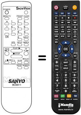 Replacement remote control B09911