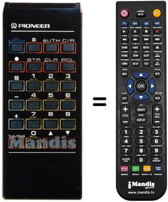 Replacement remote control Pioneer DECODER BR-82 B (CABLE TV)