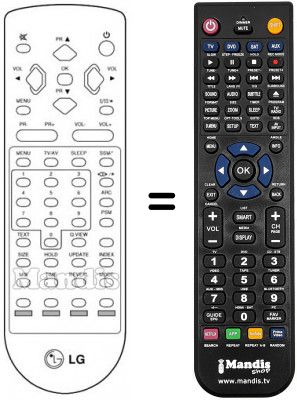 Replacement remote control LG CB 21T43 TG