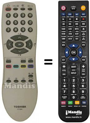 Replacement remote control Toshiba 21 V 13 D