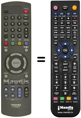 Replacement remote control Toshiba 44 PL 93 G